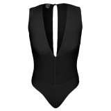 Pinko - Bodysuit with Maxi Neckline - Black - Top - Made in Italy - Luxury Exclusive Collection