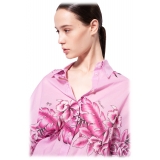 Pinko - Camicia con Stampa Tropicale - Rosa - Camicie - Made in Italy - Luxury Exclusive Collection