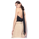Pinko - Viscose Top with Ribbon - Black - Top - Made in Italy - Luxury Exclusive Collection
