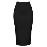 Pinko - Technical Fabric Longuette Skirt - Black - Skirt - Made in Italy - Luxury Exclusive Collection