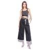 Pinko - Pantalone Wide Leg Cropped in Popeline - Nero - Pantalone - Made in Italy - Luxury Exclusive Collection