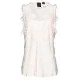 Pinko - Top in Pizzo Stampa Jacquard - Bianco - Top - Made in Italy - Luxury Exclusive Collection