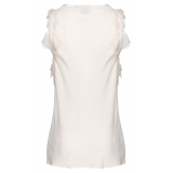 Pinko - Top in Pizzo Stampa Jacquard - Bianco - Top - Made in Italy - Luxury Exclusive Collection
