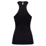Pinko - Milleraies Cotton Tank Top with Logo - Black - Top - Made in Italy - Luxury Exclusive Collection