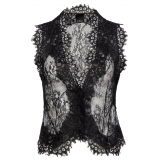 Pinko - Gilet Bustino in Pizzo - Nero - Top - Made in Italy - Luxury Exclusive Collection