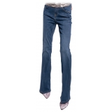 Pinko - Flared Jeans with Logo - Blue - Trousers - Made in Italy - Luxury Exclusive Collection