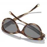 Chanel - Pantos Sunglasses - Striped Brown - Chanel Eyewear