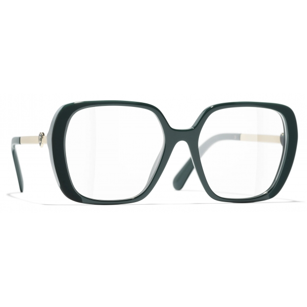 Chanel - Occhiali da Vista Quadrati - Verde Chiaro - Chanel Eyewear