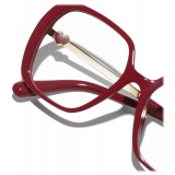 Chanel - Occhiali da Vista Quadrati - Rosso - Chanel Eyewear