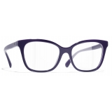 Chanel - Occhiali da Vista Rettangolari - Viola Scuro - Chanel Eyewear