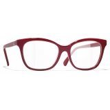 Chanel - Occhiali da Vista Rettangolari - Rosso - Chanel Eyewear