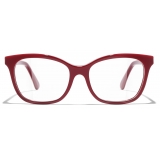 Chanel - Occhiali da Vista Rettangolari - Rosso - Chanel Eyewear