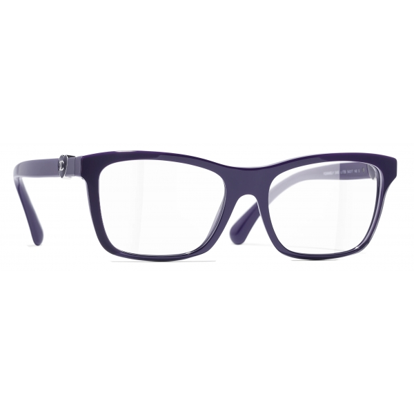 Chanel - Occhiali da Vista Rettangolari - Viola Scuro - Chanel Eyewear