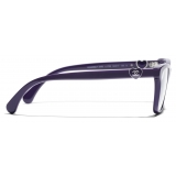 Chanel - Occhiali da Vista Rettangolari - Viola Scuro - Chanel Eyewear