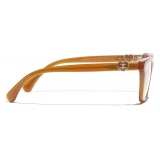 Chanel - Occhiali da Vista Rettangolari - Marrone Chiaro - Chanel Eyewear