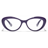 Chanel - Occhiali da Vista Cat Eye - Viola Scuro - Chanel Eyewear