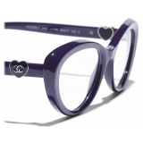 Chanel - Occhiali da Vista Cat Eye - Viola Scuro - Chanel Eyewear