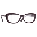 Chanel - Rectangular Optical Glasses - Burgundy - Chanel Eyewear