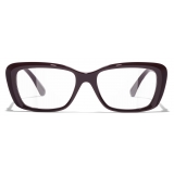Chanel - Rectangular Optical Glasses - Burgundy - Chanel Eyewear