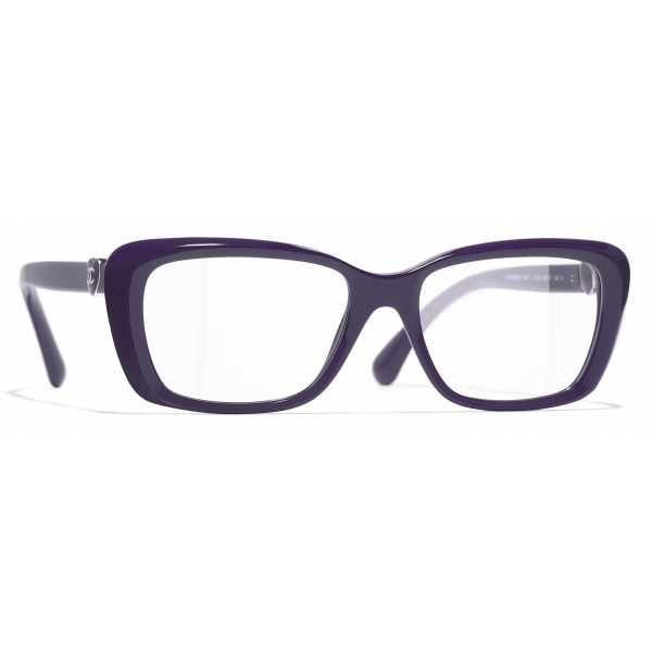 Chanel - Rectangular Optical Glasses - Dark Purple - Chanel Eyewear