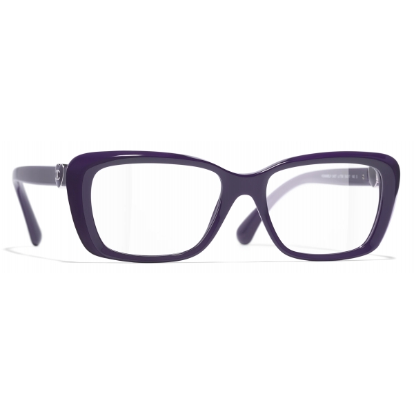 Chanel - Rectangular Optical Glasses - Dark Purple - Chanel Eyewear ...