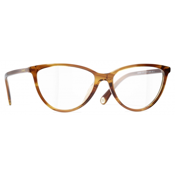 Chanel - Cat Eye Optical Glasses - Striped Brown - Chanel Eyewear