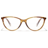 Chanel - Occhiali da Vista Cat Eye - Marrone Rigato - Chanel Eyewear