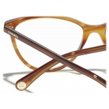 Chanel - Occhiali da Vista Cat Eye - Marrone Rigato - Chanel Eyewear