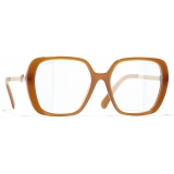 Chanel - Occhiali Quadrati Luce Blu - Marrone Chiaro - Chanel Eyewear