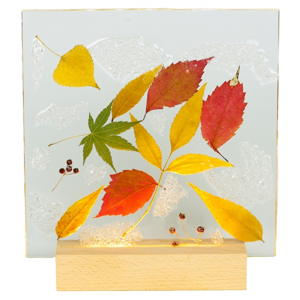 Natusi - Resin Art - Autumn - Artisan Lamp with Natural Flowers - Handmade - Furnishings - Home