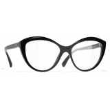 Chanel - Occhiali Cat Eye Luce Blu - Nero - Chanel Eyewear