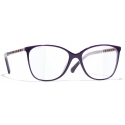 Chanel - Rectangular Blue Light Glasses - Black - Chanel Eyewear