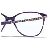 Chanel - Rectangular Blue Light Glasses - Black - Chanel Eyewear