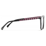 Chanel - Occhiali Quadrati Luce Blu - Nero Rosa - Chanel Eyewear