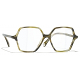 Chanel - Occhiali Quadrati Luce Blu - Verda Tartaruga Grigio - Chanel Eyewear