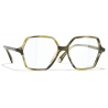 Chanel - Occhiali Quadrati Luce Blu - Verda Tartaruga Grigio - Chanel Eyewear