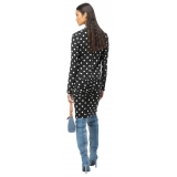Pinko - Deconstructed Jacket in Polka Dot Pattern - Black - Jacket - Made in Italy - Luxury Exclusive Collection