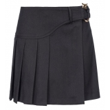 Pinko - Pleated Flannel Mini Skirt - Black - Skirt - Made in Italy - Luxury Exclusive Collection