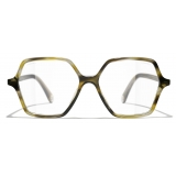 Chanel - Square Blue Light Glasses - Green Tortoise Gray - Chanel Eyewear