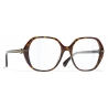 Chanel - Occhiali Quadrati Luce Blu - Tartaruga Scuro - Chanel Eyewear