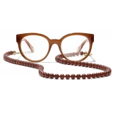 Chanel - Butterfly Blue Light Glasses - Brown Gold - Chanel Eyewear