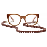 Chanel - Occhiali a Farfalla Luce Blu - Marrone Oro - Chanel Eyewear