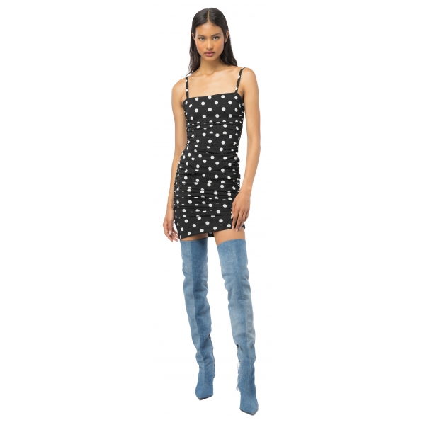 Pinko - Polka Dot Pattern Sheath Dress - Black - Dress - Made in Italy - Luxury Exclusive Collection