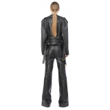 Pinko - Flare Trousers Leather Effect - Black - Trousers - Made in Italy - Luxury Exclusive Collection
