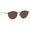 Linda Farrow - Luis Oval Sunglasses in Light Gold Brown - LFL1224C6SUN - Linda Farrow Eyewear