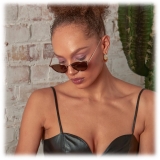 Linda Farrow - Occhiali da Sole Luis Oval in Oro Chiaro Marrone - LFL1224C6SUN - Linda Farrow Eyewear