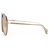 Linda Farrow - Occhiali da Sole Marcelo Aviator in Rosso - LFL1421C4SUN - Linda Farrow Eyewear