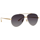 Linda Farrow - Marcelo Aviator Sunglasses in Black Cream - LFL1421C3SUN - Linda Farrow Eyewear