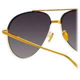 Linda Farrow - Marcelo Aviator Sunglasses in Black Cream - LFL1421C3SUN - Linda Farrow Eyewear