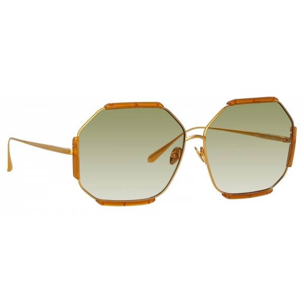 Linda Farrow - Occhiali da Sole Margot Hexagon in Miele - LFL1308C5SUN - Linda Farrow Eyewear